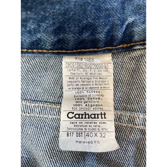 Carhartt Relaxed Fit Jeans. 14806, D17 DST, 40x32, New condition, Med Wash - Picture 5 of 5